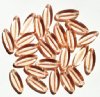 25 20x8mm Transparent Rosaline Long Flat Oval Beads